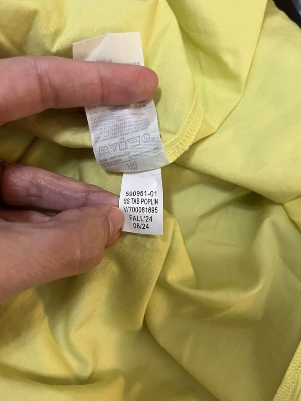Banana Republic Cotton Tab Poplin Trapeze Maxi Shirt Dress Sz XXL Collared Yello - Picture 11 of 11